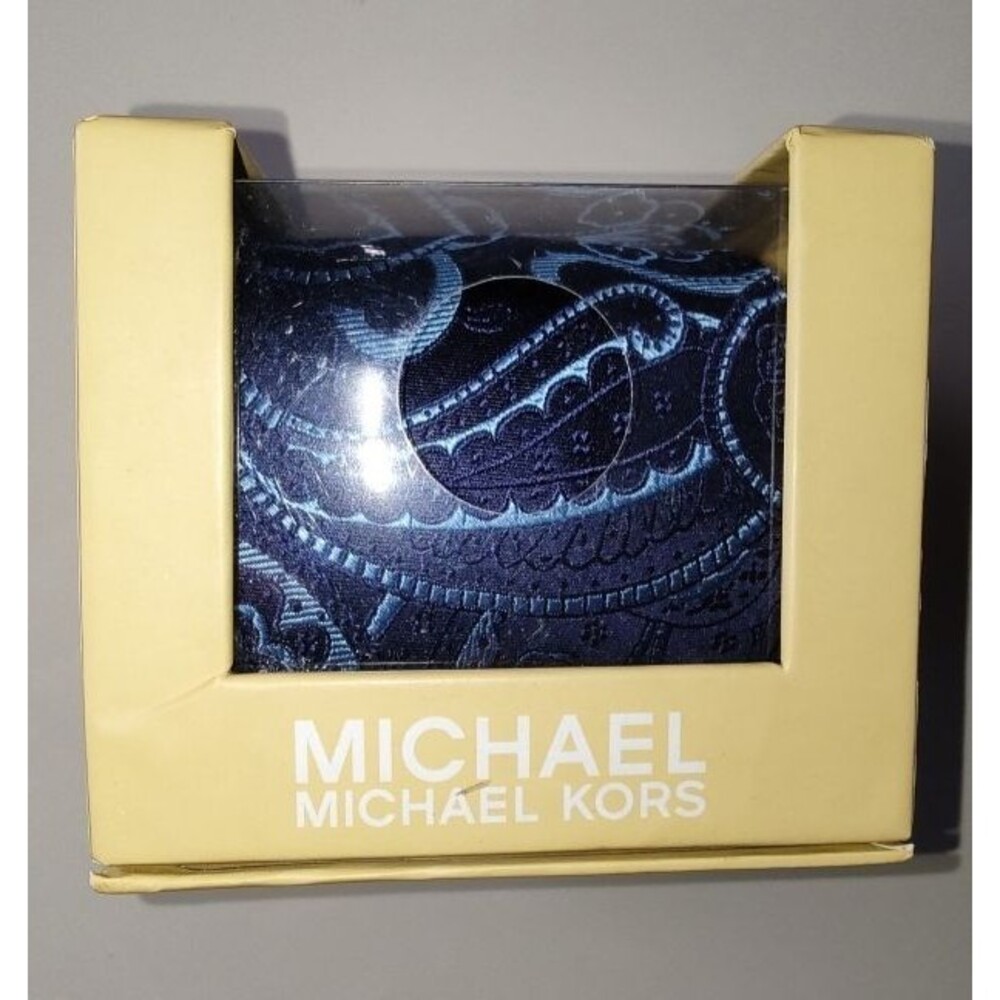 New in box Michael Kors Men's Beautiful Blue Silk Paisley Tie